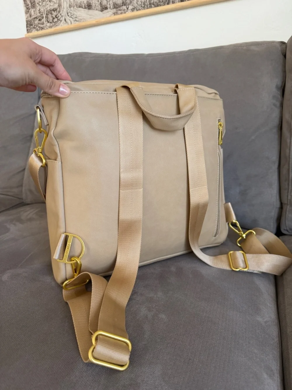 Fawn Design “The Original Diaper Bag” in Beige